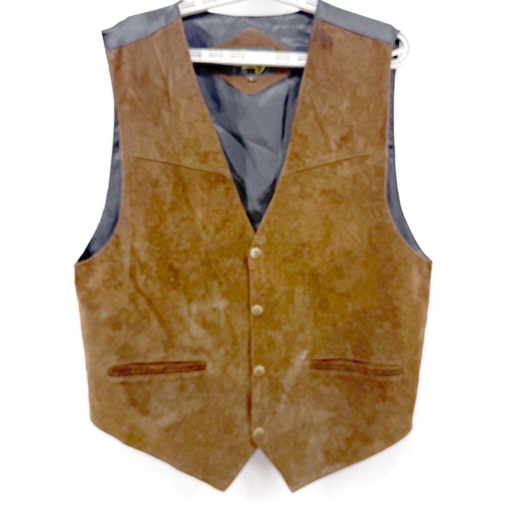 Scully VTG Suede Vest Men Large Western Boar Snap Rodeo Cowboy